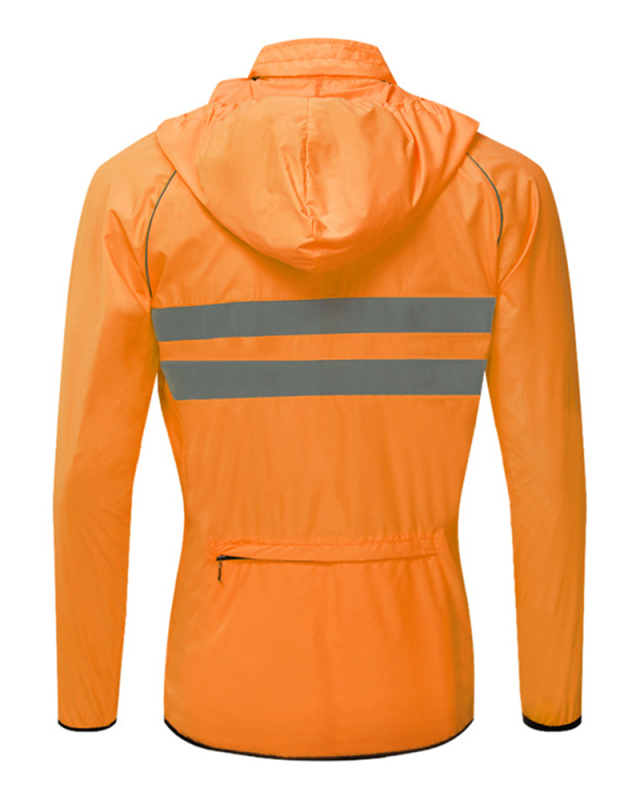 Thin Hooded Caps Reflective Running Jackets Windproof Water Rain Repellent Cycling Windbreaker Coat Bike Sports Jackets