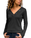 V-neck Slim Pretty Women T Shirt