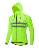Thin Hooded Caps Reflective Running Jackets Windproof Water Rain Repellent Cycling Windbreaker Coat Bike Sports Jackets