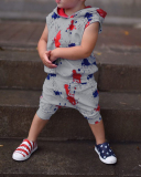 Children's Pullover Tie-Dye Sleeveless Hooded Two-Piece Set