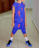 Children's Pullover Tie-Dye Sleeveless Hooded Two-Piece Set