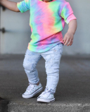 Children's Two-Piece Tie-Dye Sleeveless Hooded Pullover