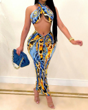 Lady's Sexy Skirt Printed One-step Two-piece Set Skirt Set S-XL