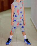 Children's Pullover Tie-Dye Sleeveless Hooded Two-Piece Set