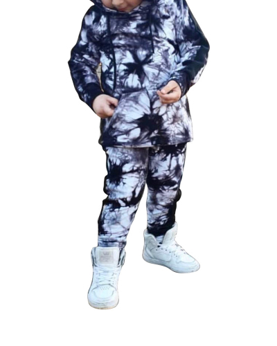 Pullover Tie-Dye Fashion Sports Trend Children's Two-Piece Set