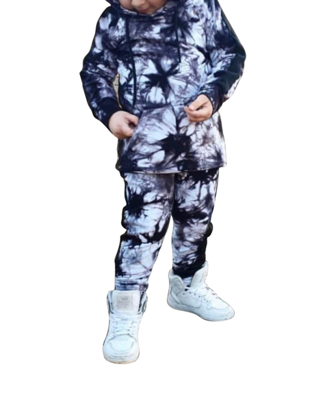 Pullover Tie-Dye Fashion Sports Trend Children's Two-Piece Set