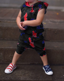 Children's Pullover Tie-Dye Sleeveless Hooded Two-Piece Set