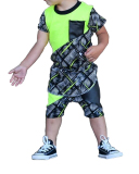 Trendy Children's Hip Hop Stitching Two-Piece Set
