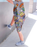 New Trendy Kids Cartoon Print Short-Sleeved Two-Piece Set
