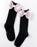 Kids Beautiful Middle Long Mesh Bow-knot Cotton Socks