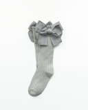 Kids Beautiful Middle Long Mesh Bow-knot Cotton Socks