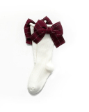 Kids Beautiful Middle Long Mesh Bow-knot Cotton Socks