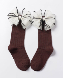 Kids Beautiful Middle Long Mesh Bow-knot Cotton Socks