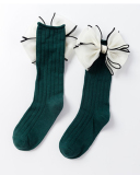 Kids Beautiful Middle Long Mesh Bow-knot Cotton Socks