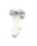 Kids Beautiful Middle Long Mesh Bow-knot Cotton Socks