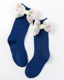 Kids Beautiful Middle Long Mesh Bow-knot Cotton Socks