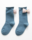 Cute Baby Kids Bow Colorblock Short Socks S-L