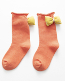 Cute Baby Kids Bow Colorblock Short Socks S-L
