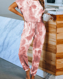 Women's Outer Wear Home Set Autumn and Winter New Tie-Dye Printing Pajamas S-3XL