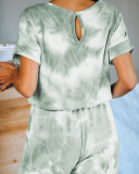 Women's Outer Wear Home Set Autumn and Winter New Tie-Dye Printing Pajamas S-3XL