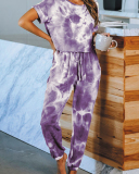 Women's Outer Wear Home Set Autumn and Winter New Tie-Dye Printing Pajamas S-3XL