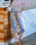 Women's Outer Wear Home Set Autumn and Winter New Tie-Dye Printing Pajamas S-3XL