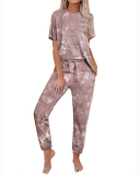 Women's Outer Wear Home Set Autumn and Winter New Tie-Dye Printing Pajamas S-3XL