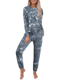 Women's Outer Wear Home Set Autumn and Winter New Tie-Dye Printing Pajamas S-3XL