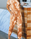 Women's Outer Wear Home Set Autumn and Winter New Tie-Dye Printing Pajamas S-3XL