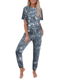 Women's Outer Wear Home Set Autumn and Winter New Tie-Dye Printing Pajamas S-3XL