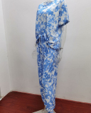 Women's Outer Wear Home Set Autumn and Winter New Tie-Dye Printing Pajamas S-3XL