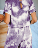 Women's Outer Wear Home Set Autumn and Winter New Tie-Dye Printing Pajamas S-3XL