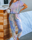 Women's Outer Wear Home Set Autumn and Winter New Tie-Dye Printing Pajamas S-3XL