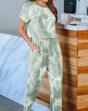 Women's Outer Wear Home Set Autumn and Winter New Tie-Dye Printing Pajamas S-3XL