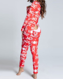 New Style Jumpsuit Printed Button-Style Functional Button Flap Adult Pajamas S-3XL