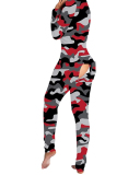 New Style Jumpsuit Printed Button-Style Functional Button Flap Adult Pajamas S-3XL