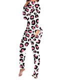 New Style Jumpsuit Printed Button-Style Functional Button Flap Adult Pajamas S-3XL