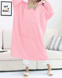 Double-Sided Flannel Extended Hooded Solid Color Pajamas Women's One-Piece Nightdress 