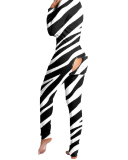 New Style Jumpsuit Printed Button-Style Functional Button Flap Adult Pajamas S-3XL