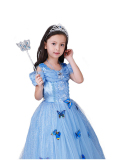 Frozen Girls Cinderella Butterfly Long Princess Dress