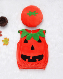 Children's Fart Round Neck Sleeveless Pumpkin One-Piece Romper