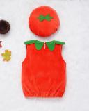 Children's Fart Round Neck Sleeveless Pumpkin One-Piece Romper
