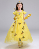 Frozen Girls Cinderella Butterfly Long Princess Dress