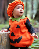 Children's Fart Round Neck Sleeveless Pumpkin One-Piece Romper