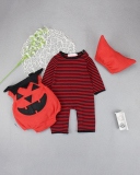 Children's Halloween Performance Costume Pumpkin Jumpsuit and Hat Three-Piece Set