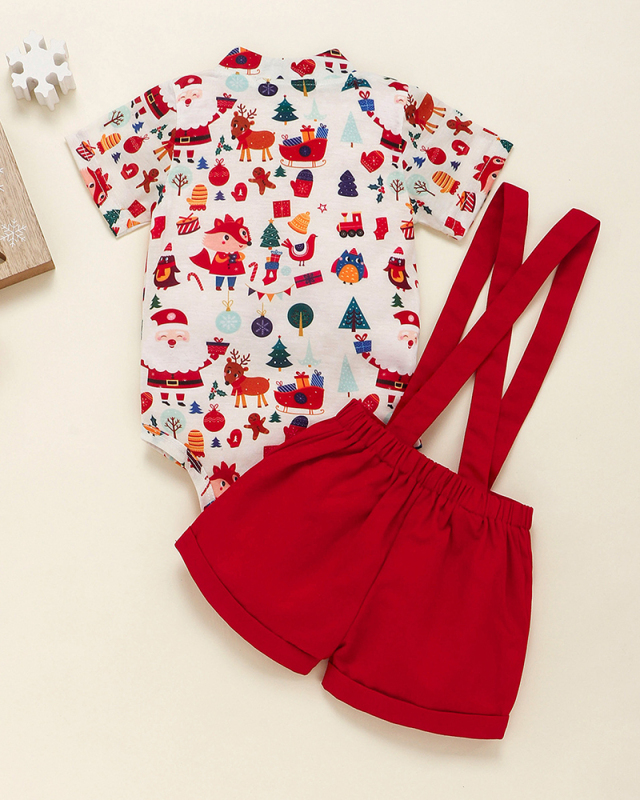 Christmas Boy Bow Tie Two-Piece Gentleman Set