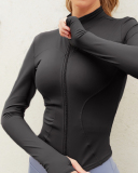 Woman Zipper Long Sleeve Sports Jacket Quick-Drying Slimming Sports Top S-XL
