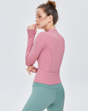 Sports Jacket Slim Women's Zipper Long-Sleeved Sports Yoga Top S-XL