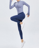 Sports Jacket Slim Women's Zipper Long-Sleeved Sports Yoga Top S-XL