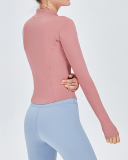 Woman Zipper Long Sleeve Sports Jacket Quick-Drying Slimming Sports Top S-XL